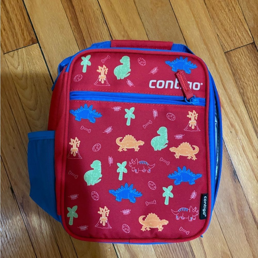 Contigo Red Kids Lunch Bag with Dinosaur Design